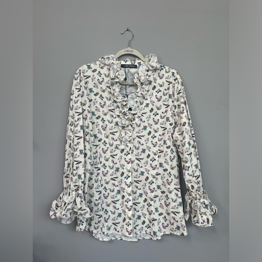 Gabby Isabella White Floral Blouse
